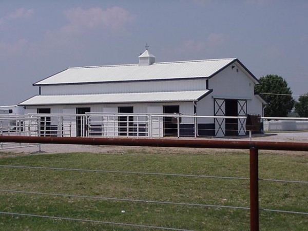 White and Green Agricultural Building