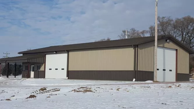 Steel Building Exterior Tan and Brown