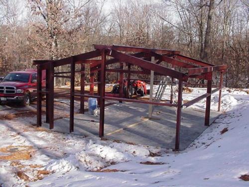 erecting a steel building in winter