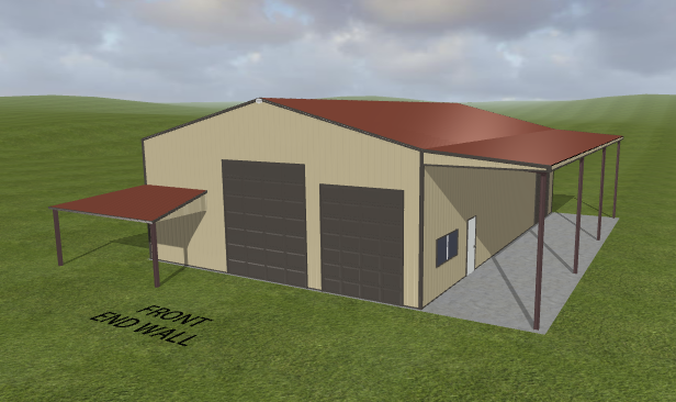 A 3D depiction of a metal frame building in Wyoming
