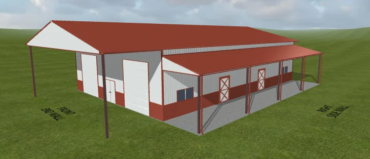 A diagram of a metal frame building in Missouri