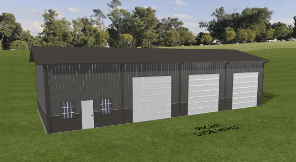 A 3D model of a metal building in Connecticut